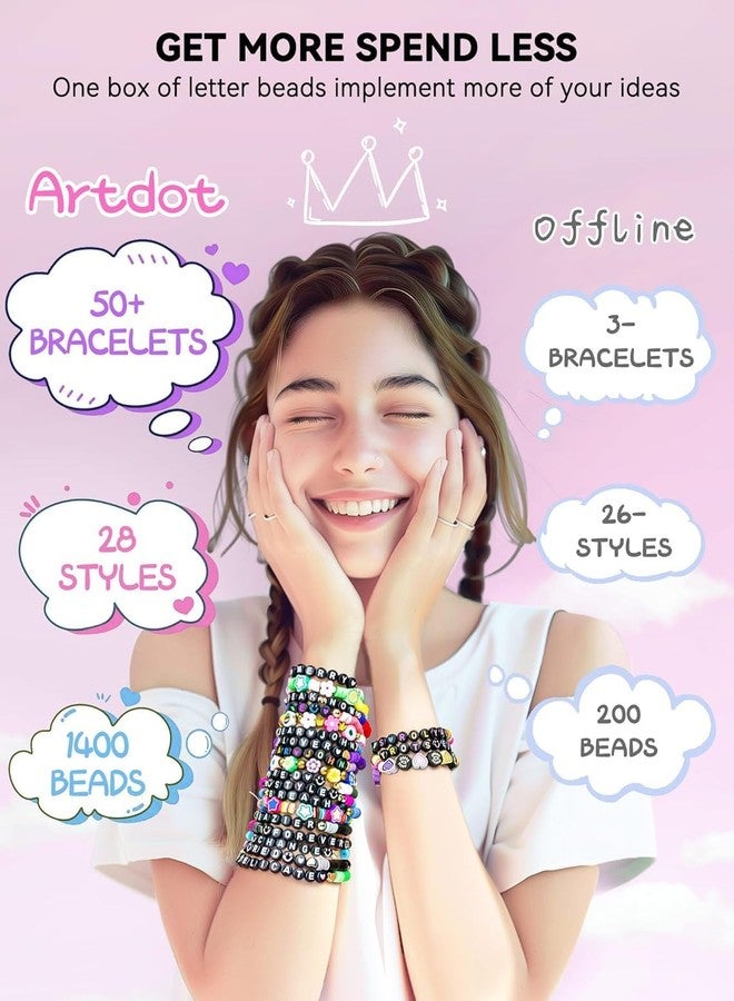 GOMNIK Bracelet Making Kit for Girls Ages 6-12 - DIY Jewelry Making Set with Beads, Charms, Threads & Case - Fun Craft Toy Gift for Kids, Birthday Activity & Creative Play (Black) - Image 5